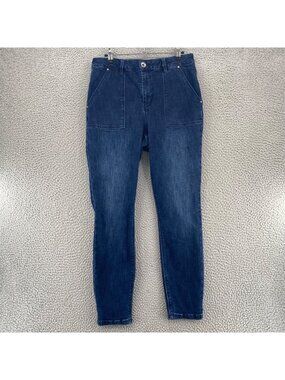 A Loves A Jeans Womens 31 Blue Dark Wash Denim Stretch Skinny Utility Pockets